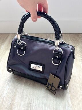 NWT Vintage 90’s Roccobarocco Shoulder Bag in Shimmering Gunmetal Purple